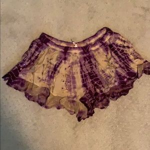 Tie dye ruffle shorts